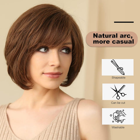 Lace Front Wig Modern Elegance: Light Brown Wavy Wig