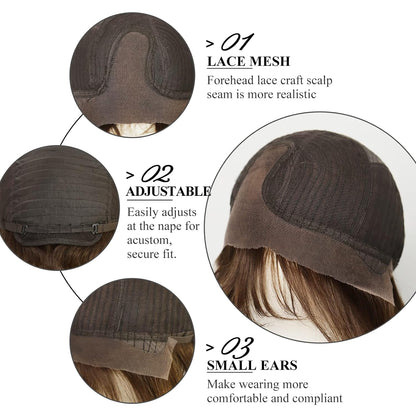Lace Front Wig Modern Elegance: Light Brown Wavy Wig