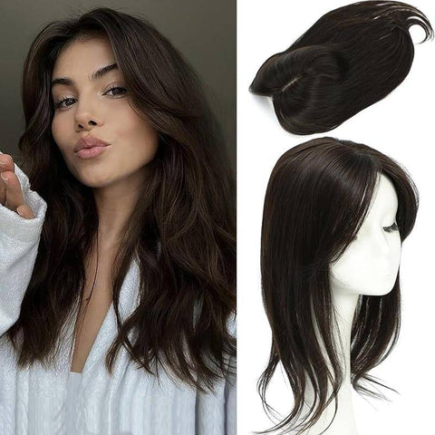 Summer Breathable Natural Straight Hair Topper For Women With Thinning Hair