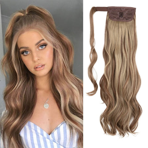 Long Wavy Ponytail Hair Extension Wrap Around Pigtail