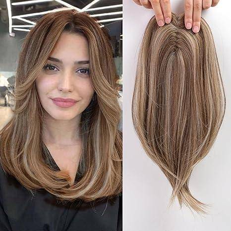 Summer Breathable Natural Straight Hair Topper For Women With Thinning Hair