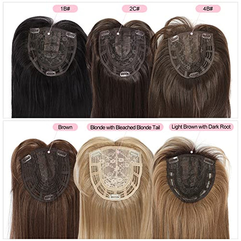 Clip Hair Topper with Bangs for Thinning Hair