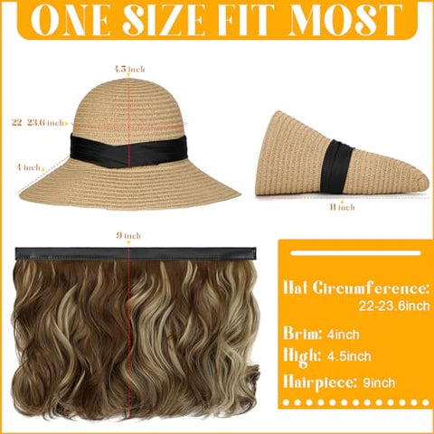 Sun Hat with Hair Extensions