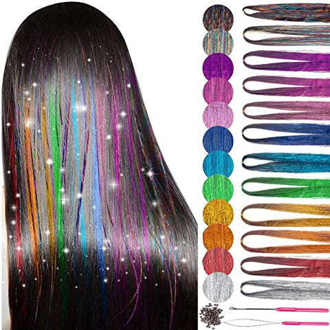 Sparkling Shiny Tinsel Hair Extensions