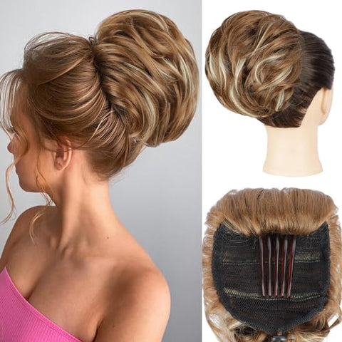 Comb Updo Messy Hair Chignon