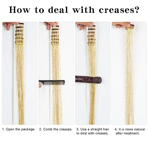 12 Pieces Clip Hair Tinsel Fairy Galaxy Hair Extension