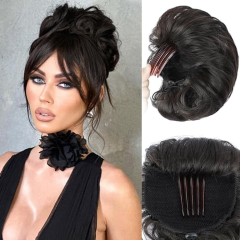 Comb Updo Messy Hair Chignon