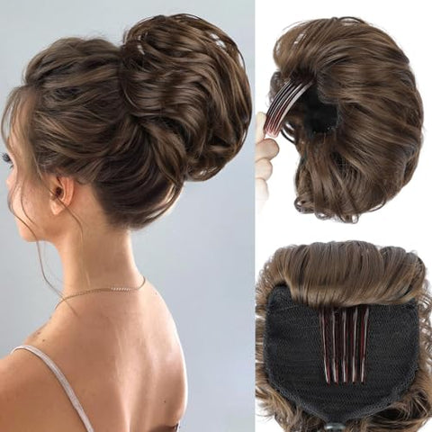 Comb Updo Messy Hair Chignon