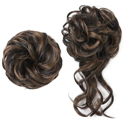 2 Styles Classic Tousled Updo Elastic Hair Bun