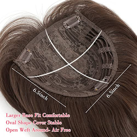 Clip Hair Topper with Bangs for Thinning Hair