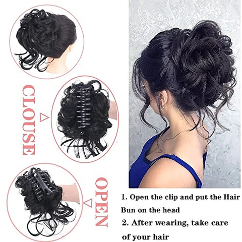 Claw Hair Bun Messy Curly Hair Bun