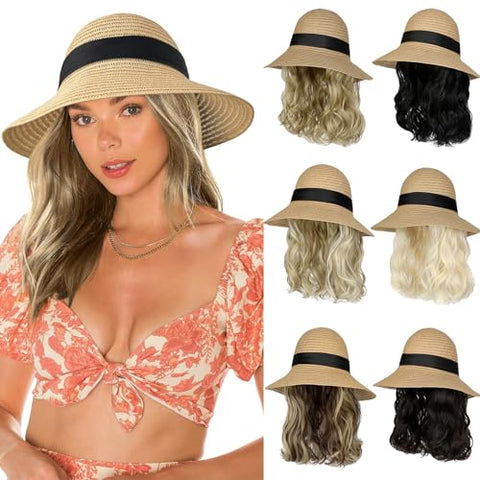 Sun Hat with Hair Extensions