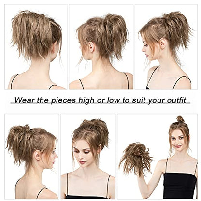 Tousled Updo Messy Bun Hair Piece