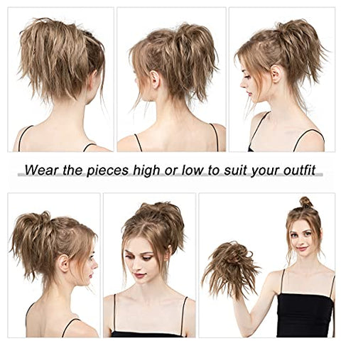 Tousled Updo Messy Bun Hair Piece