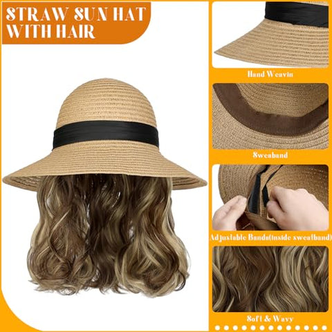 Sun Hat with Hair Extensions