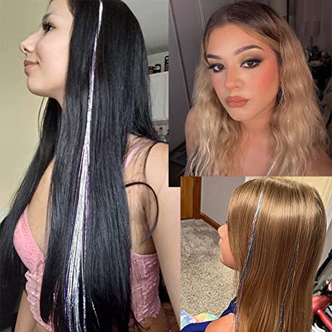 Sparkling Shiny Tinsel Hair Extensions