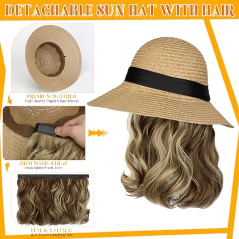 Sun Hat with Hair Extensions