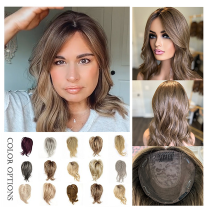 EH Series Silk Base Natural Volume Breathable Hair Topper - Simply Elegant Daily Wear Hair Pieces