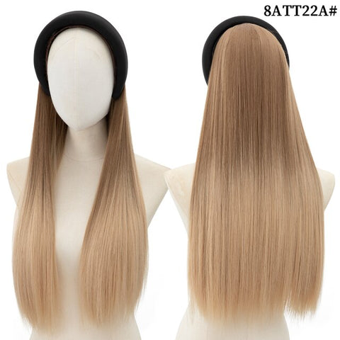 Long Wavy Headband Wig Half Hair Wig for Women