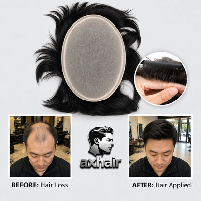 Viral Video Same Style Men’s Wig with Realistic Scalp, Natural-Looking Hairpiece for Southeast Asian Men（Buy One, Get One Free ）