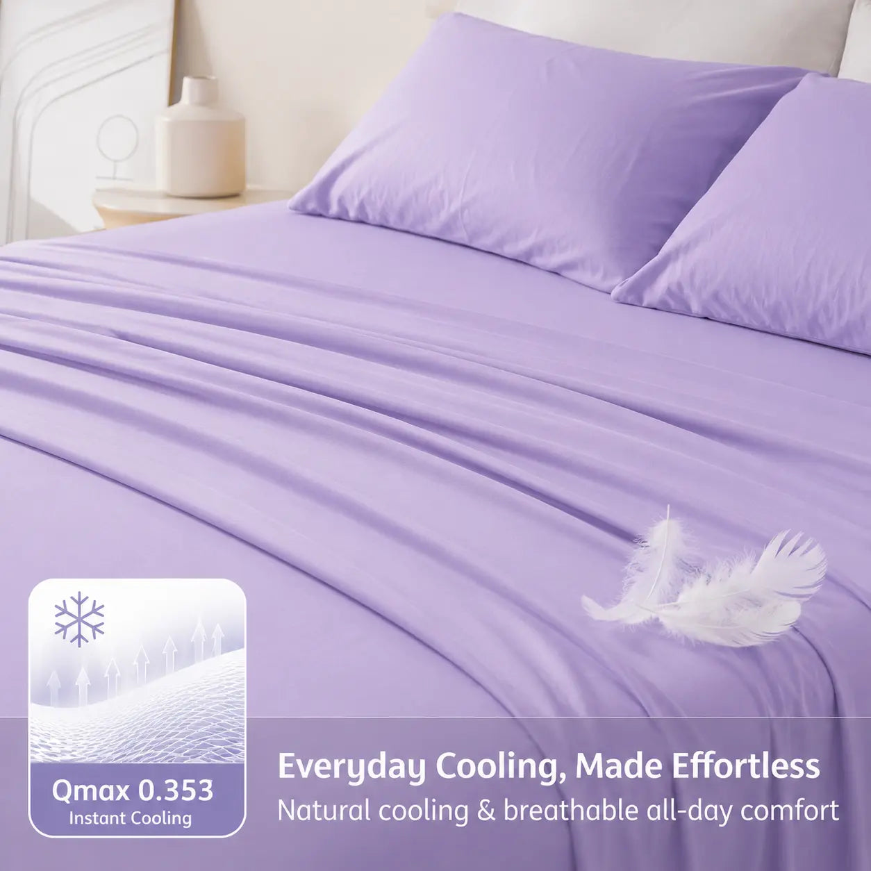 Extra Deep Pocket Bamboo Sheets - 6 Pcs Breathable &Cooling for Hot Sleepers , Hotel Luxury Fitted Soft Wrinkle-Free For Extra Deep Mattresses, Room Decor, Twin/Full/Queen/King Size Pillowcase Sets