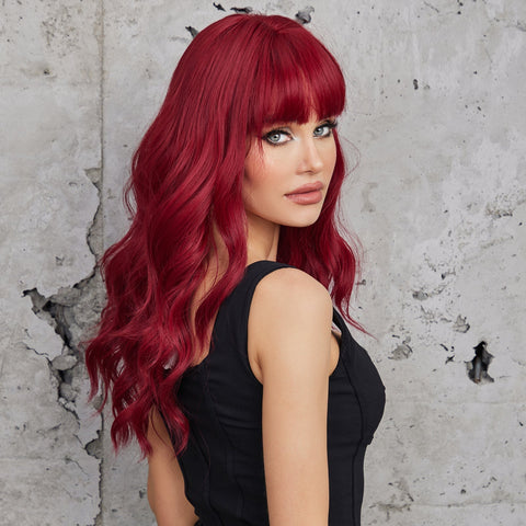 Red Tone With Spiral Waves wigs