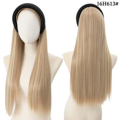 Long Wavy Headband Wig Half Hair Wig for Women