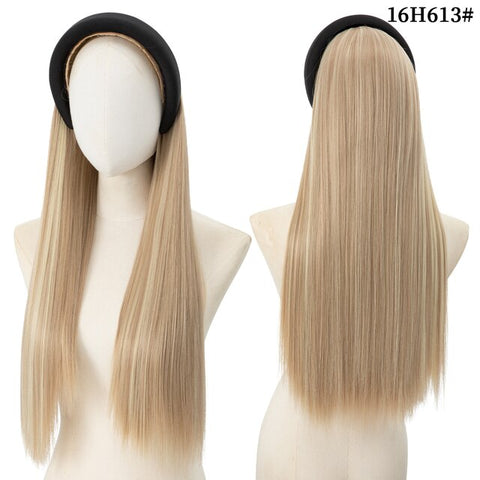 Long Wavy Headband Wig Half Hair Wig for Women