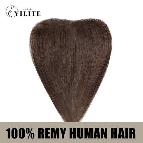 Seamless Hair Patch 1.5×15 cm Injected Hand-Tied Invisible Remy Human Hair （#2 Darkest Brown）