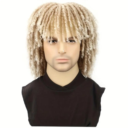 6 Inch Men Dreadlock Wig Short Braided Synthetic Wig Layered Breathable for Daily Wear Black Wig