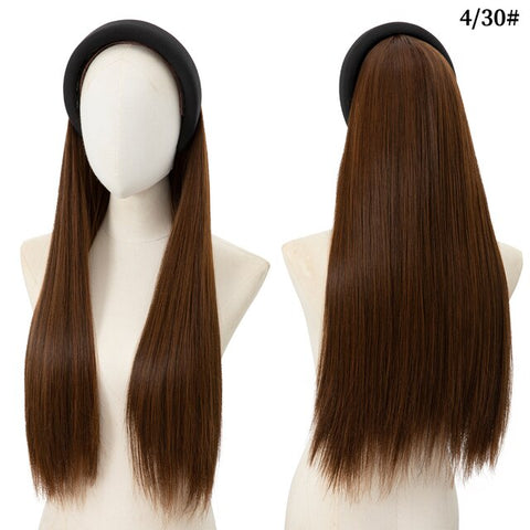 Long Wavy Headband Wig Half Hair Wig for Women