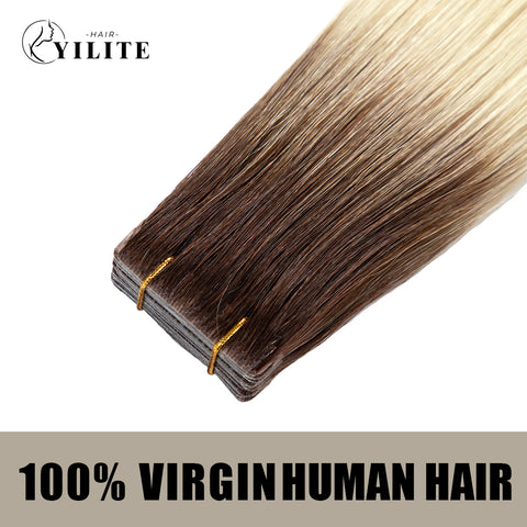 Seamless Injected Hand-Tied Invisible Tape In Hair Extension 20Pcs Virgin Human Hair (T2/60)