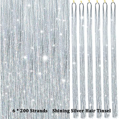 Sparkling Shiny Tinsel Hair Extensions
