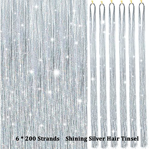 Sparkling Shiny Tinsel Hair Extensions