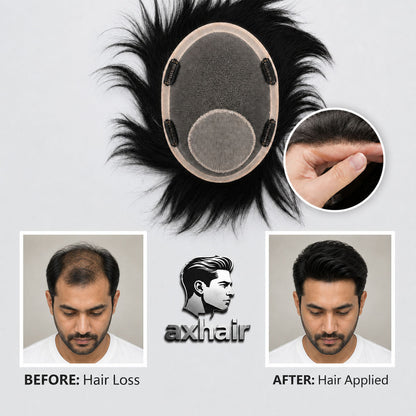 Viral Video Same Style Men’s Wig with Realistic Scalp, Natural-Looking Hairpiece for Southeast Asian Men（Buy One, Get One Free ）