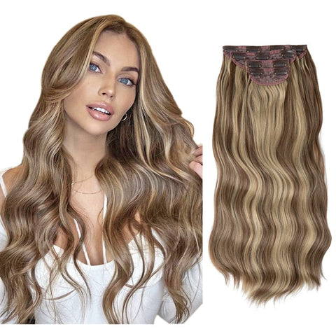 Long Wavy Clip In Hair Extensions 4pcs/set