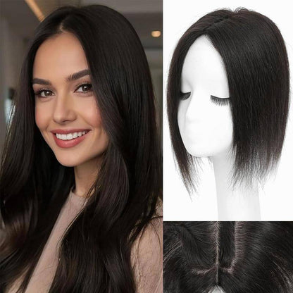 Summer Breathable Natural Straight Hair Topper For Women With Thinning Hair