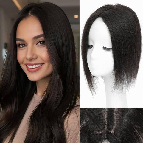 Summer Breathable Natural Straight Hair Topper For Women With Thinning Hair