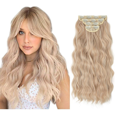 Long Wavy Clip In Hair Extensions 4pcs/set