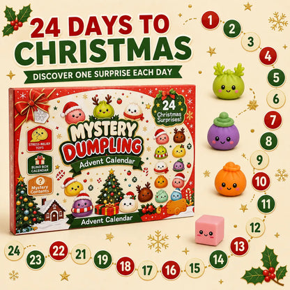 Christmas Mini Squishies Advent Calendar 2026, 24-Day Holiday Countdown Fidget Stress Relief Set, Cute Dumpling Squeeze Figures for Indoor Recreation, Stocking Stuffers, Xmas Party Favors, Small Surprise Gifts for Kids Teens Adults