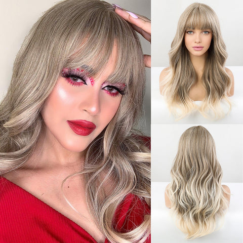 23 Inches Cute Wavy Synthetic Wig with Skin