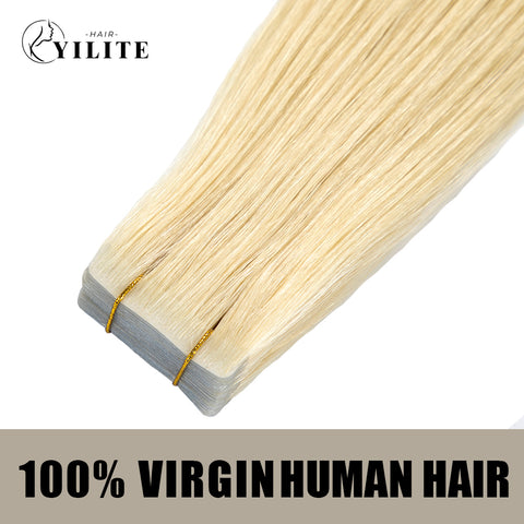 Seamless Injected Hand-Tied Invisible Tape In Hair Extension 20Pcs Virgin Human Hair (#613)