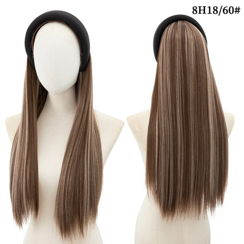 Long Wavy Headband Wig Half Hair Wig for Women