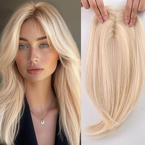 Summer Breathable Natural Straight Hair Topper For Women With Thinning Hair