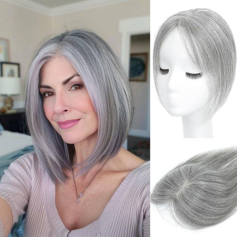 Summer Breathable Natural Straight Hair Topper For Women With Thinning Hair