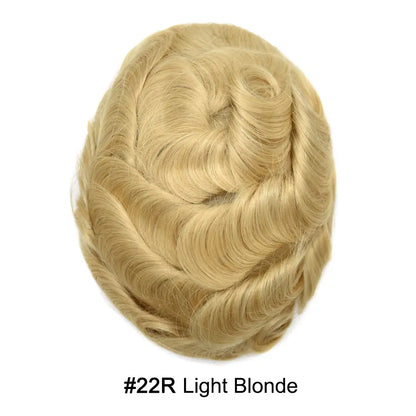 Full Poly Hairpiece for Men Toupee Real Human Hair Replacement System Natural Looking Mens Wig Durable PU Injected Mens Hair System Hair Pieces for Men Hair Unit for Hair Loss protesis capilar hombre Male Hair Prosthesis
