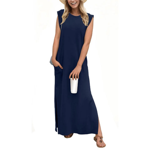 WOMEN'S CASUAL LOOSE SPLIT WRINKLE-FREE MAXI DRESS (BUY 2 FREE SHIPPING)