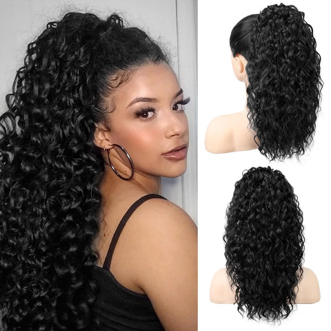 18 Inch Curly Wavy Drawstring Ponytail