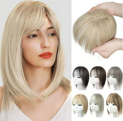 Natural Hair Toppers With Bangs For Women Adding Hair Volume Topper