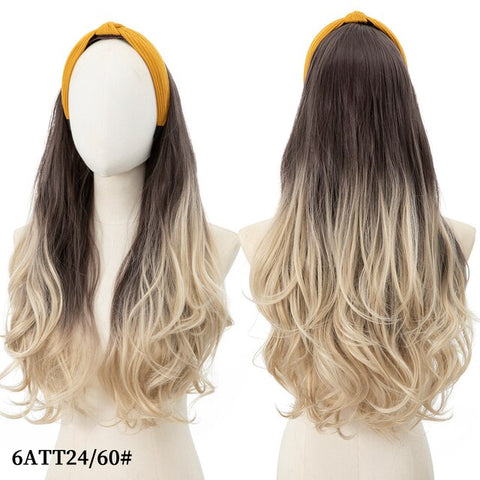 Long Wavy Headband Wig Half Hair Wig for Women